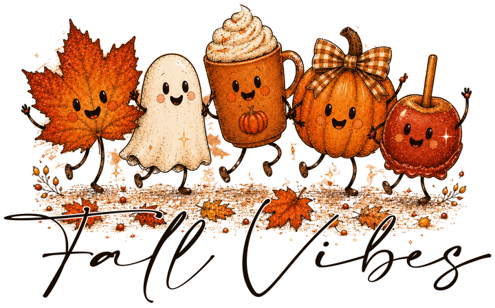 Fall Vibes Cute Characters Design