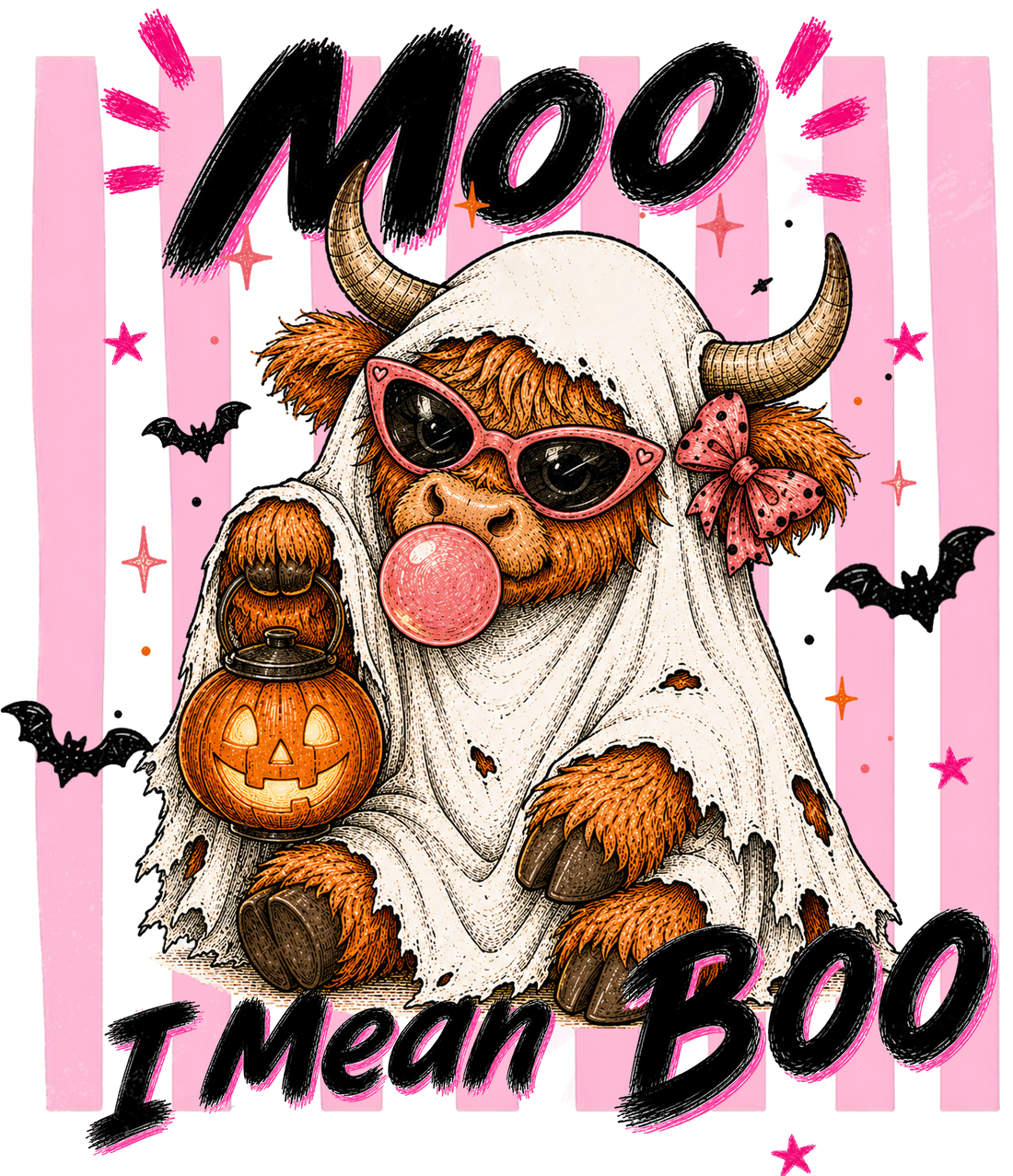 Moo I Mean Boo Highland Cow