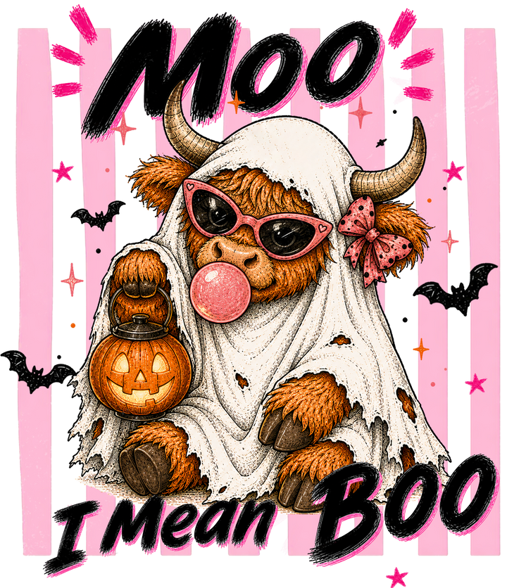 Moo I Mean Boo Halloween Ghost