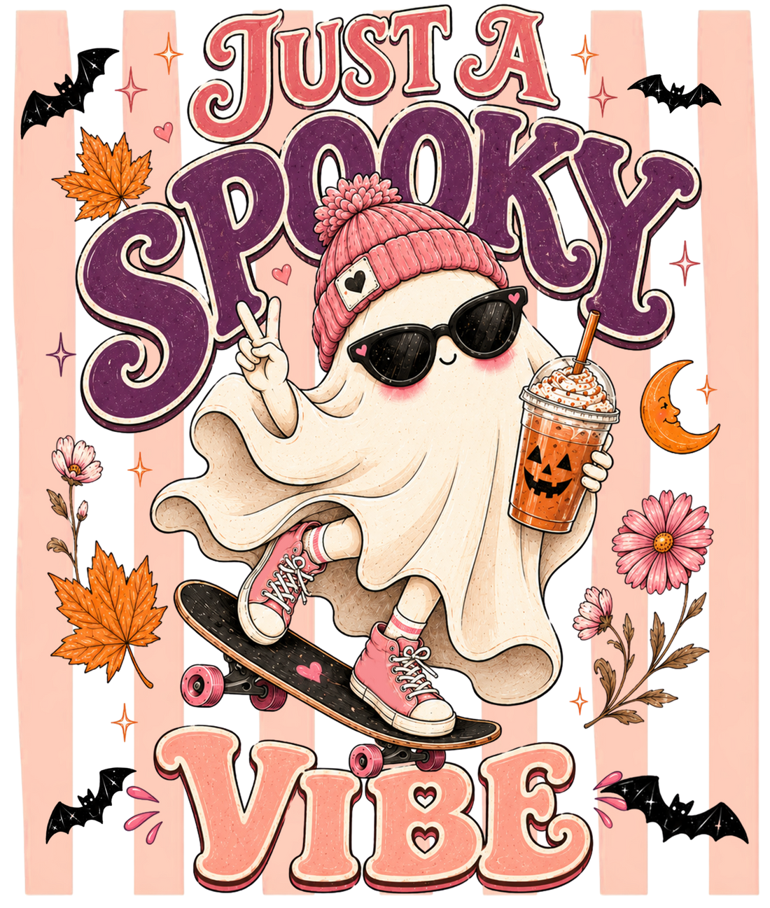 Just A Spooky Vibe Skater Ghost