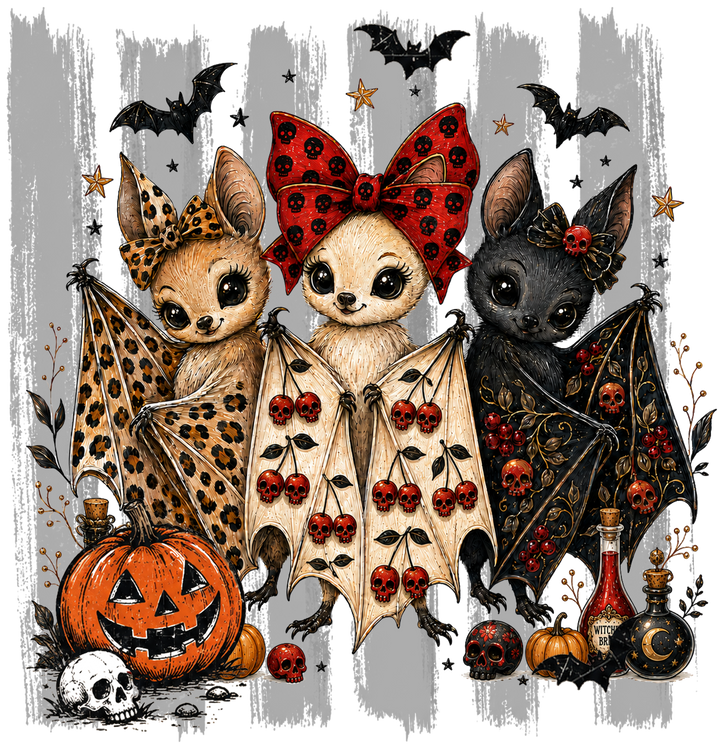 Halloween Bat Friends Graphic Design