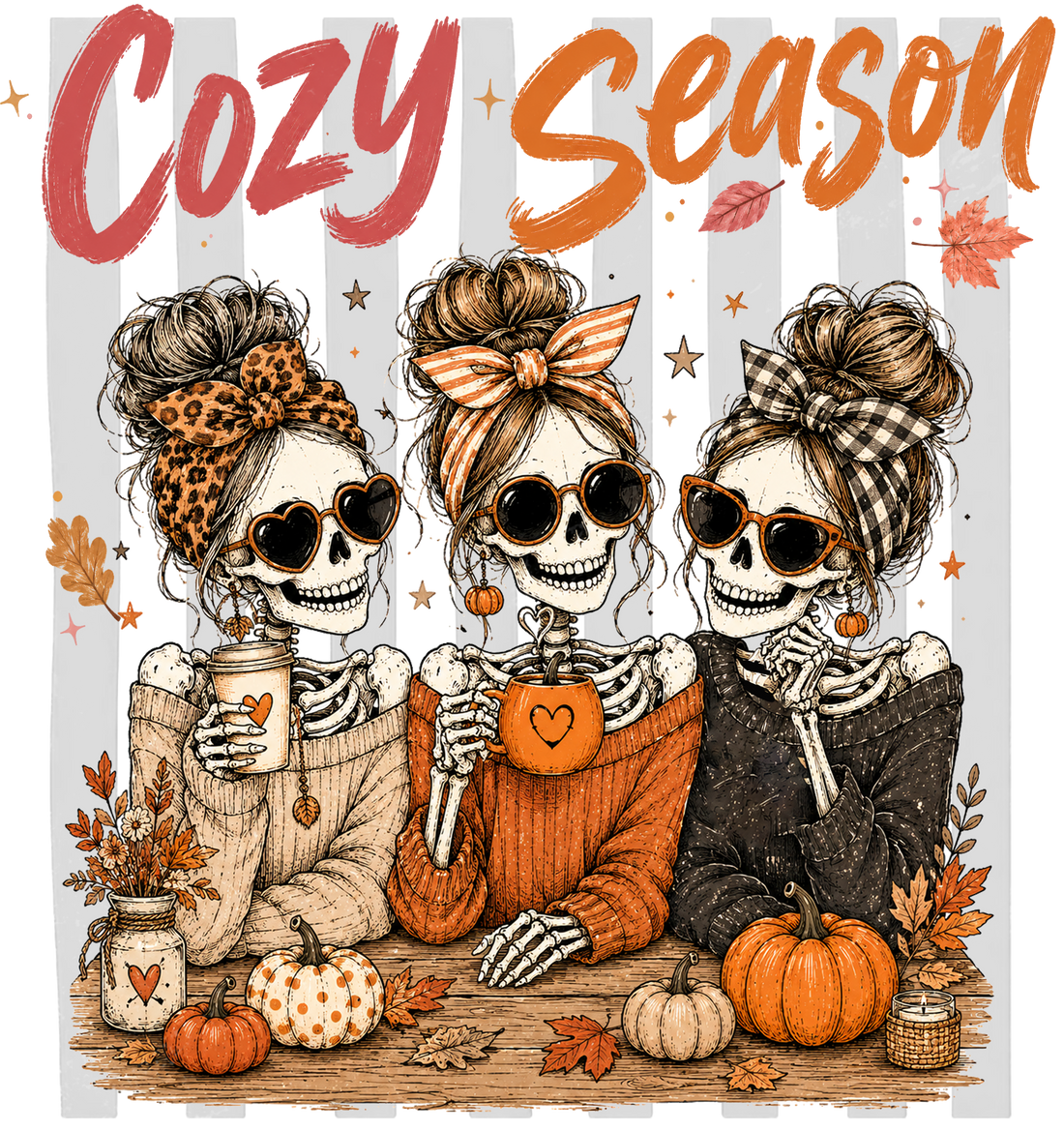Cozy Season Skeleton Friends