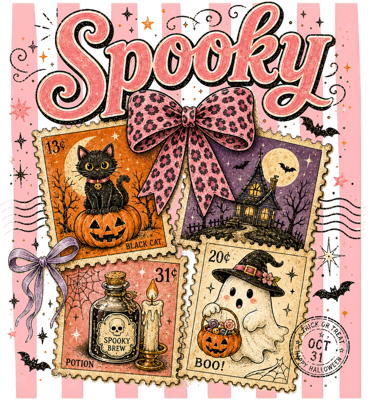 Spooky Halloween Vintage Stamp Art