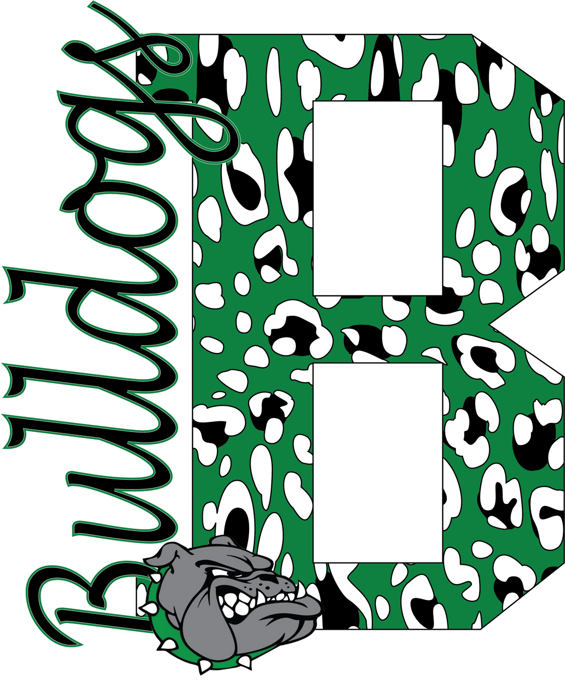 Bulldog Pride Green Leopard DTF Transfer