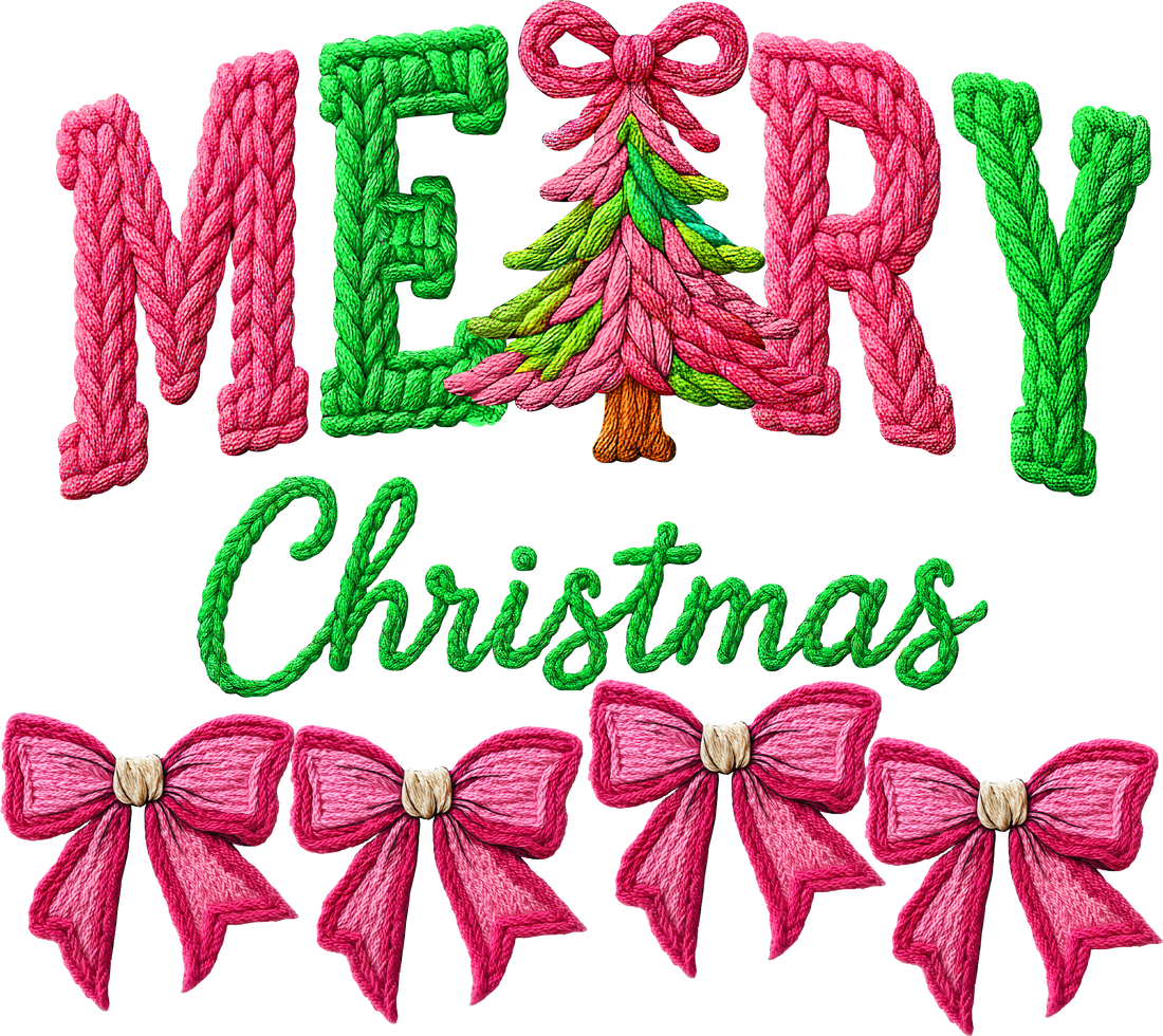 Merry Christmas Festive Embroidered Design