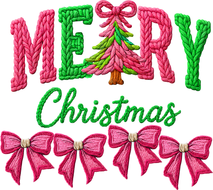 Merry Christmas Festive Embroidered Design