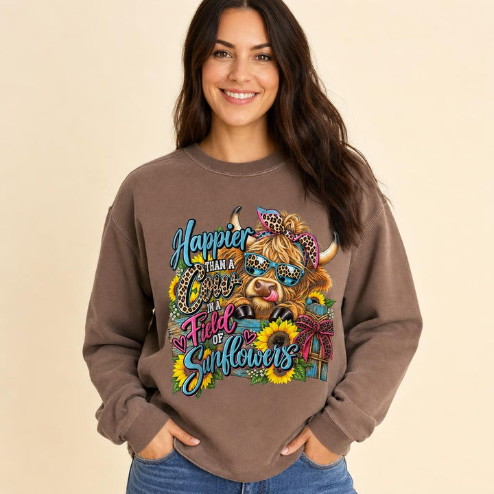 Happier Than A Cow Comfort Color Sweatshirt