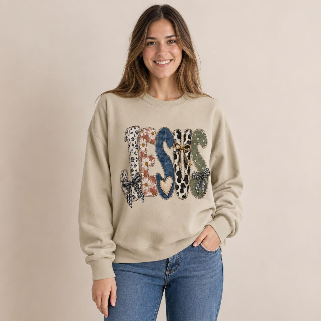 JESUS patchwork sweatshirt