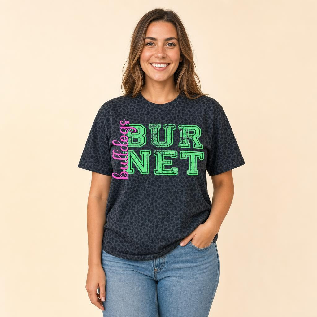 BUR NET pink Leopard Print Tee