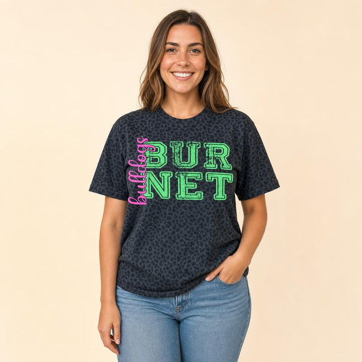 BUR NET pink Leopard Print Tee