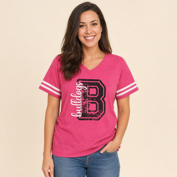 Bulldogs Pink Varsity Tee