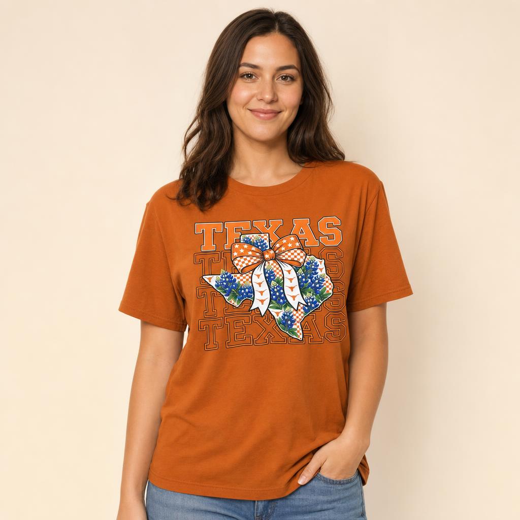 Texas Bluebonnet Bow Tee