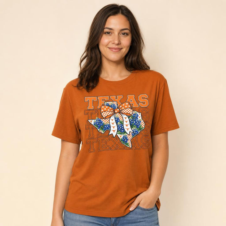 Texas Bluebonnet Bow Tee
