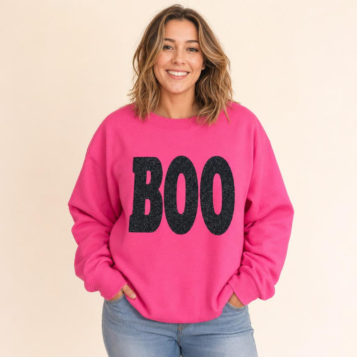 BOO Black Glitter Sweatshirt