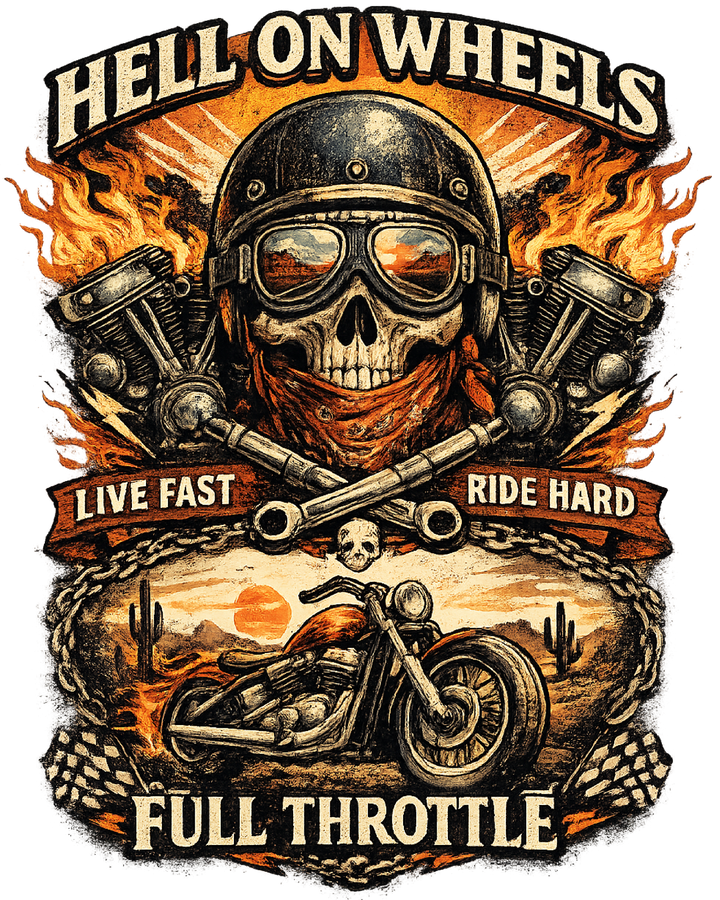 Hell on Wheels Motorcycle Biker