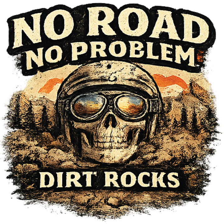 No Road No Problem Skull Design
