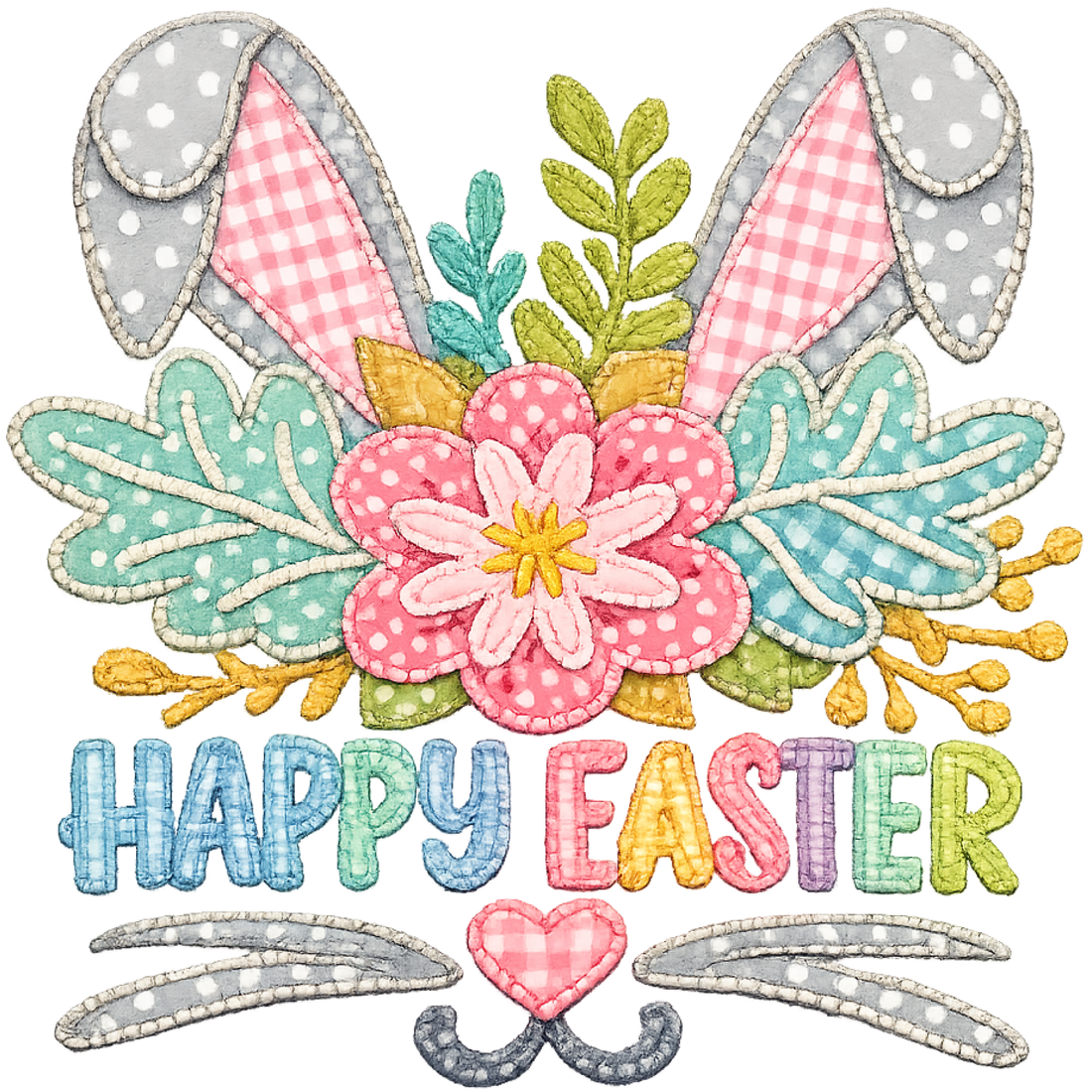 Happy Easter Bunny With Spring Flowers