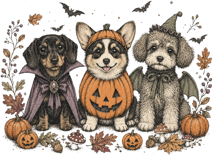 Halloween Puppies Festive Design