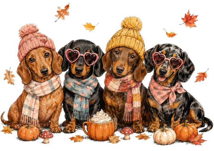 Fall Dogs Autumn Pumpkin Design