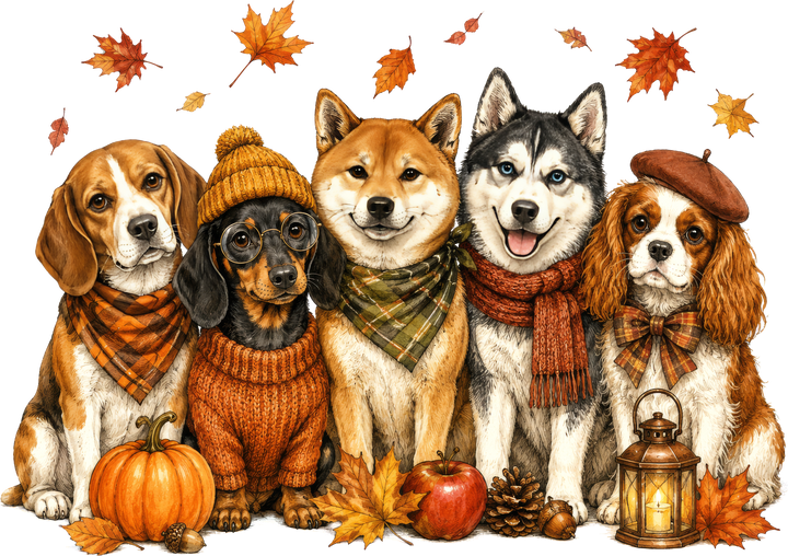 Autumn Dogs Bandana Crew