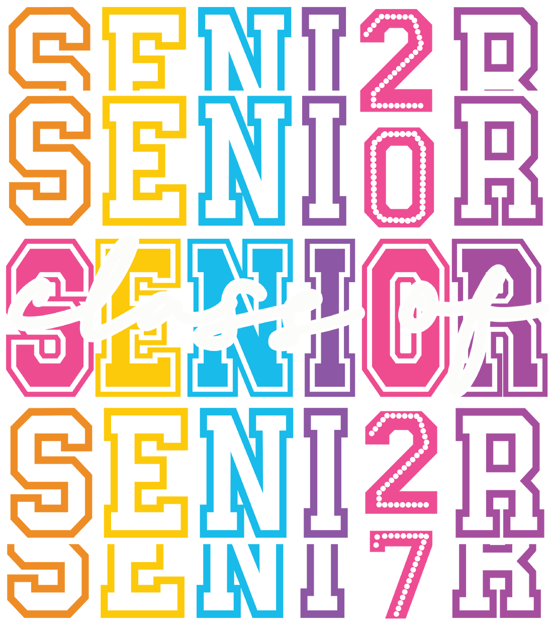 Senior 2024 Colorful Stack Design
