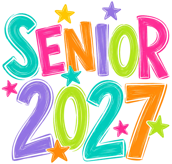 Senior 2027 Colorful Stars Design