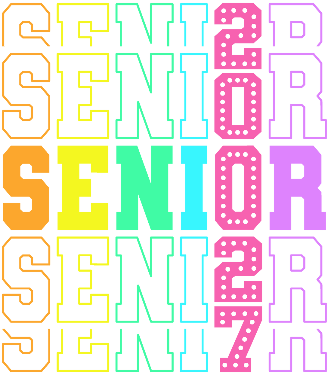 Senior Year Colorful DTF Transfer