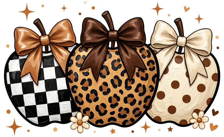 Checkered Leopard Pumpkin Trio