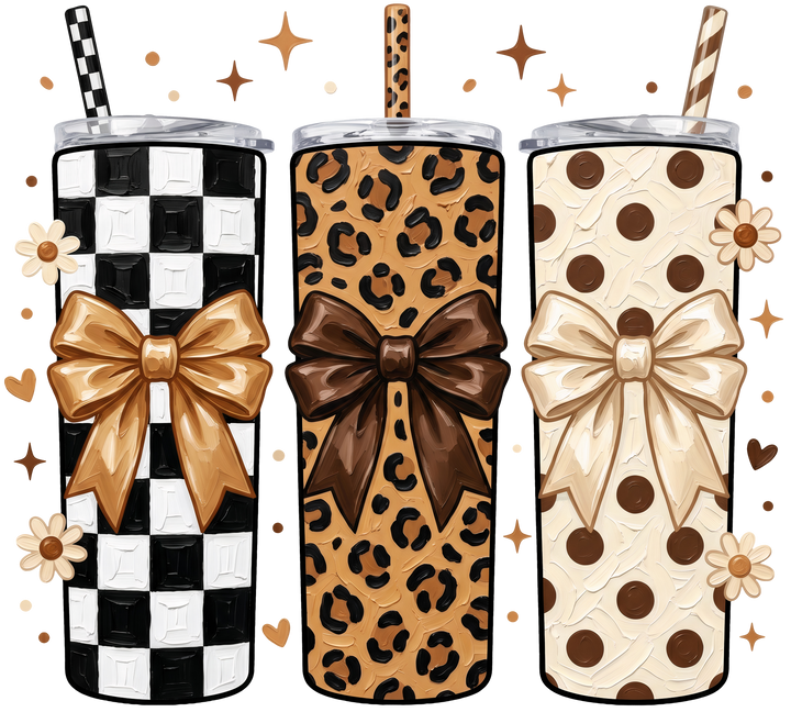 Checkered Leopard Tumbler Trio