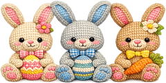 Crocheted Amigurumi Bunny Toys