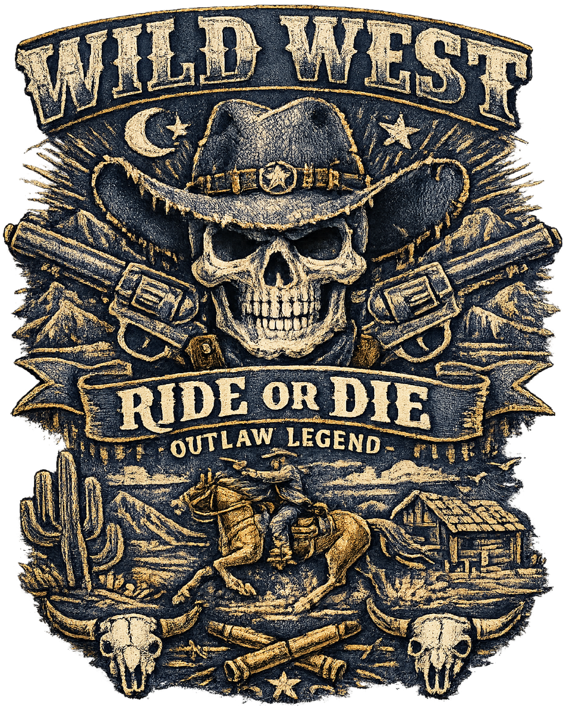 Wild West Outlaw Legend DTF Transfer