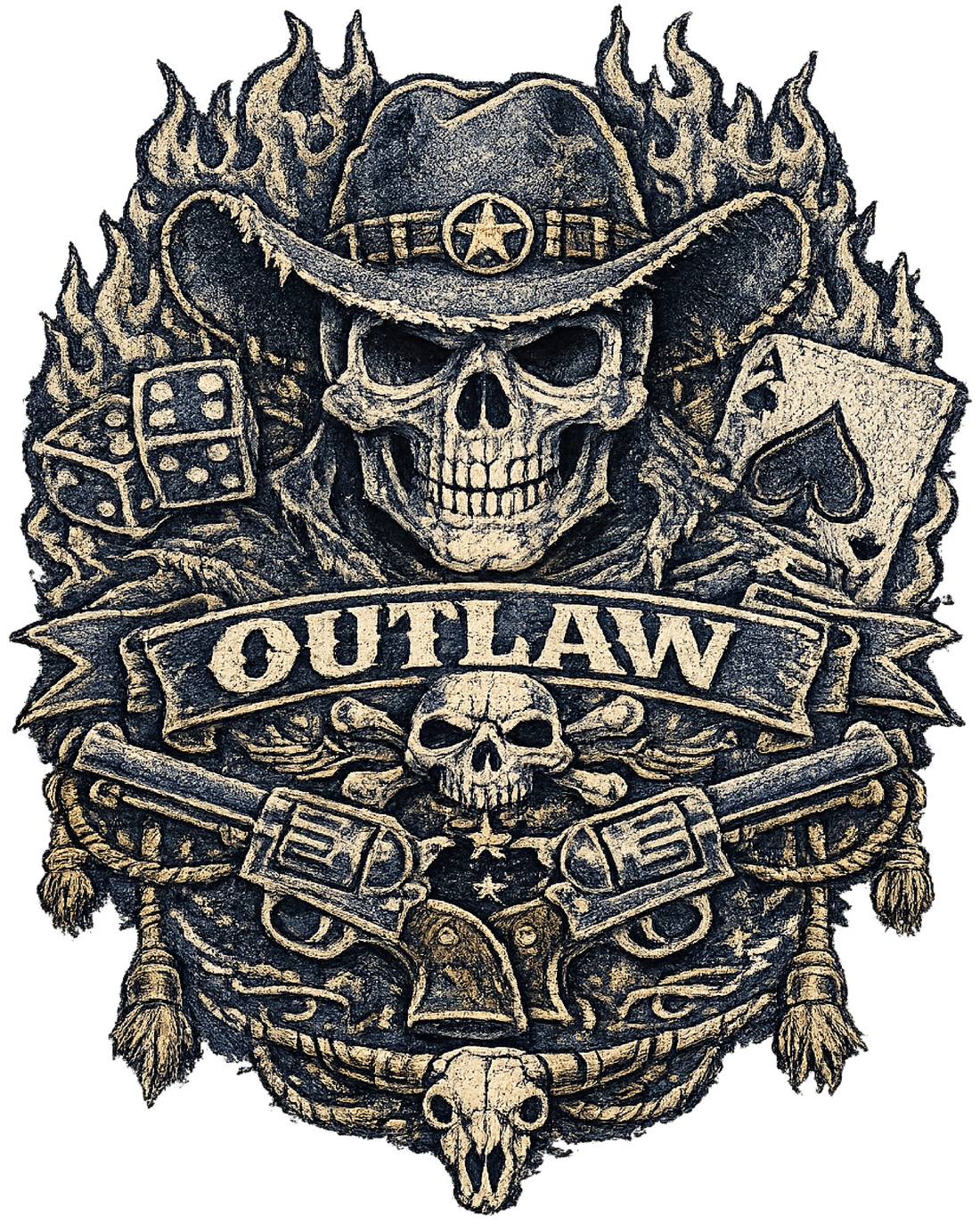 Outlaw Skull Cowboy Western